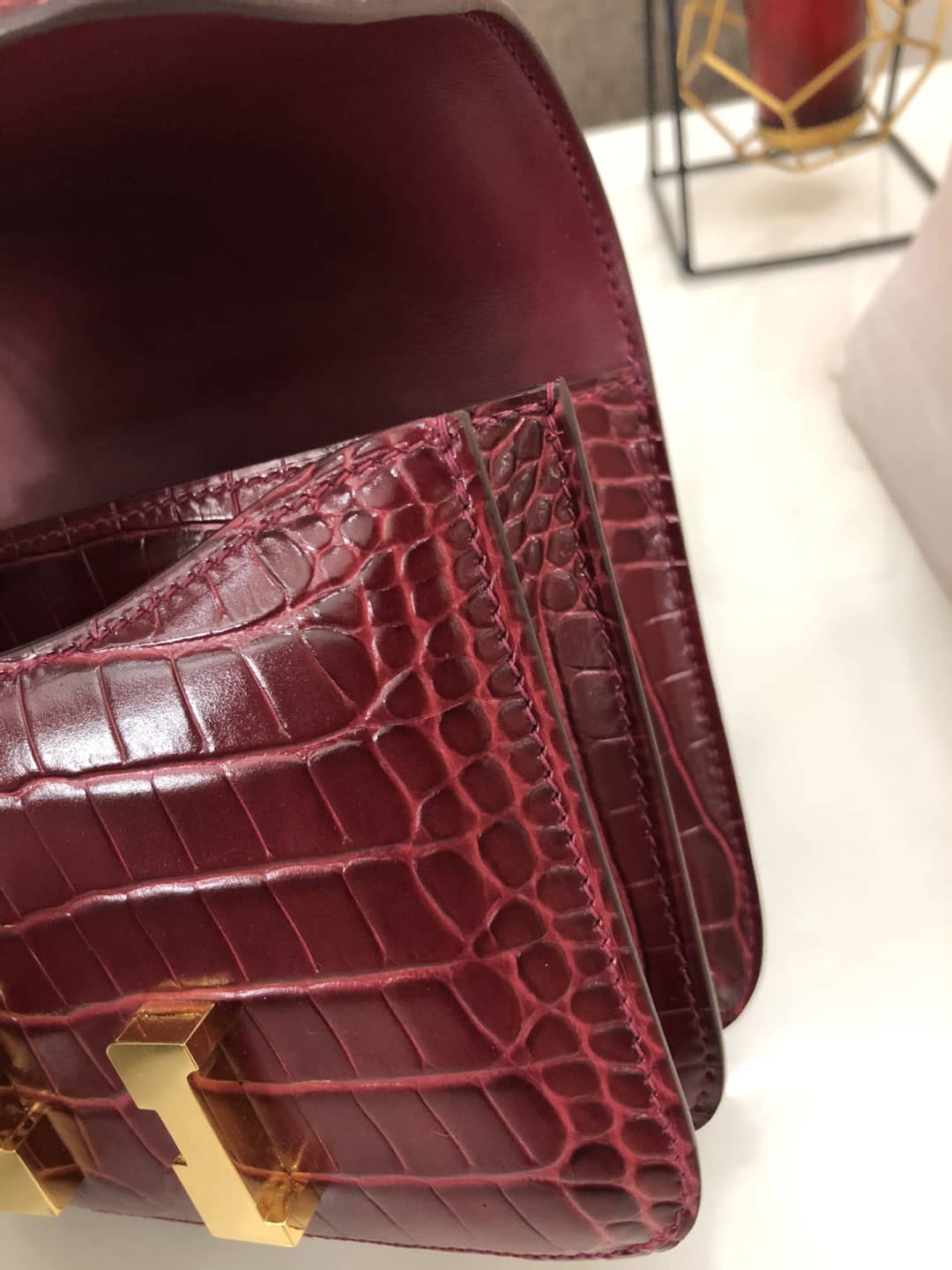Hermes Replica Constance 18CM Crocodile Shiny Bag