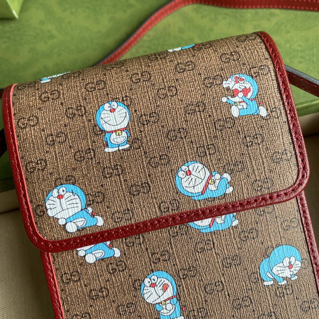 Gucci X Doraemon Mini Canvas Phone Bag Replica 647805