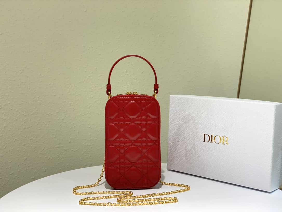 Lady Dior Dupe Lambskin 18CM Phone Holder