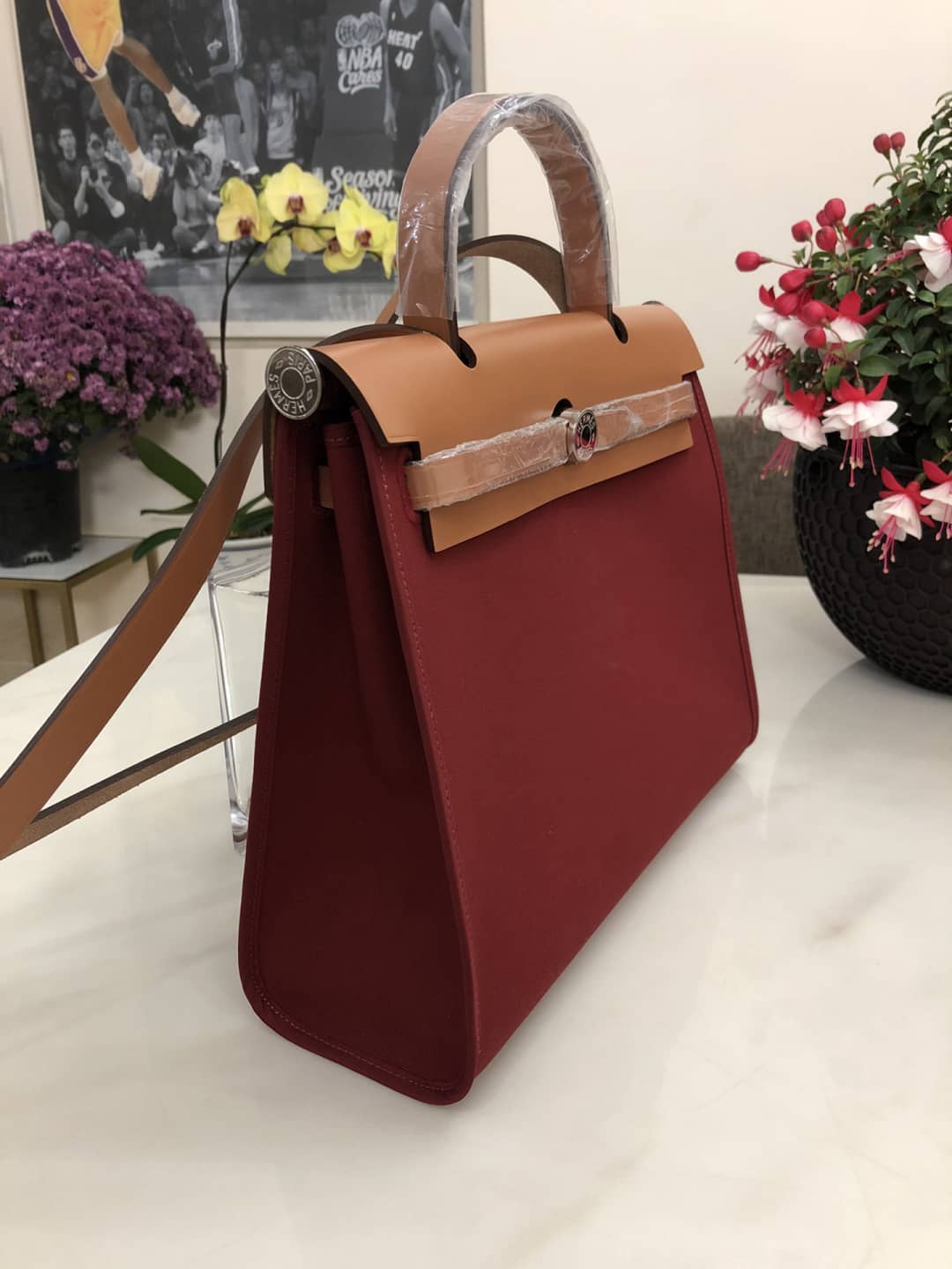 Hermes Bag Replica 31 Canvas Leather HerBag