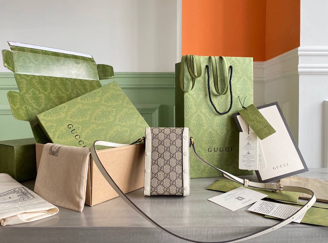 Gucci Horsebit 1955 Mini Bag Brown White 625615 Replica