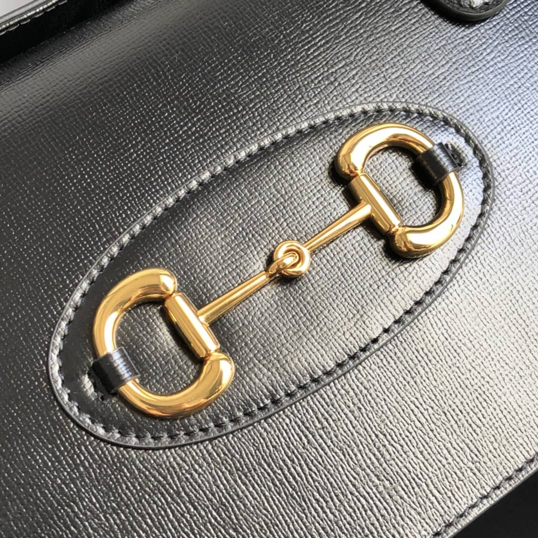 Gucci Horsebit Bag Dupe 1955 Small Top Handle Replica Bag Black 627323