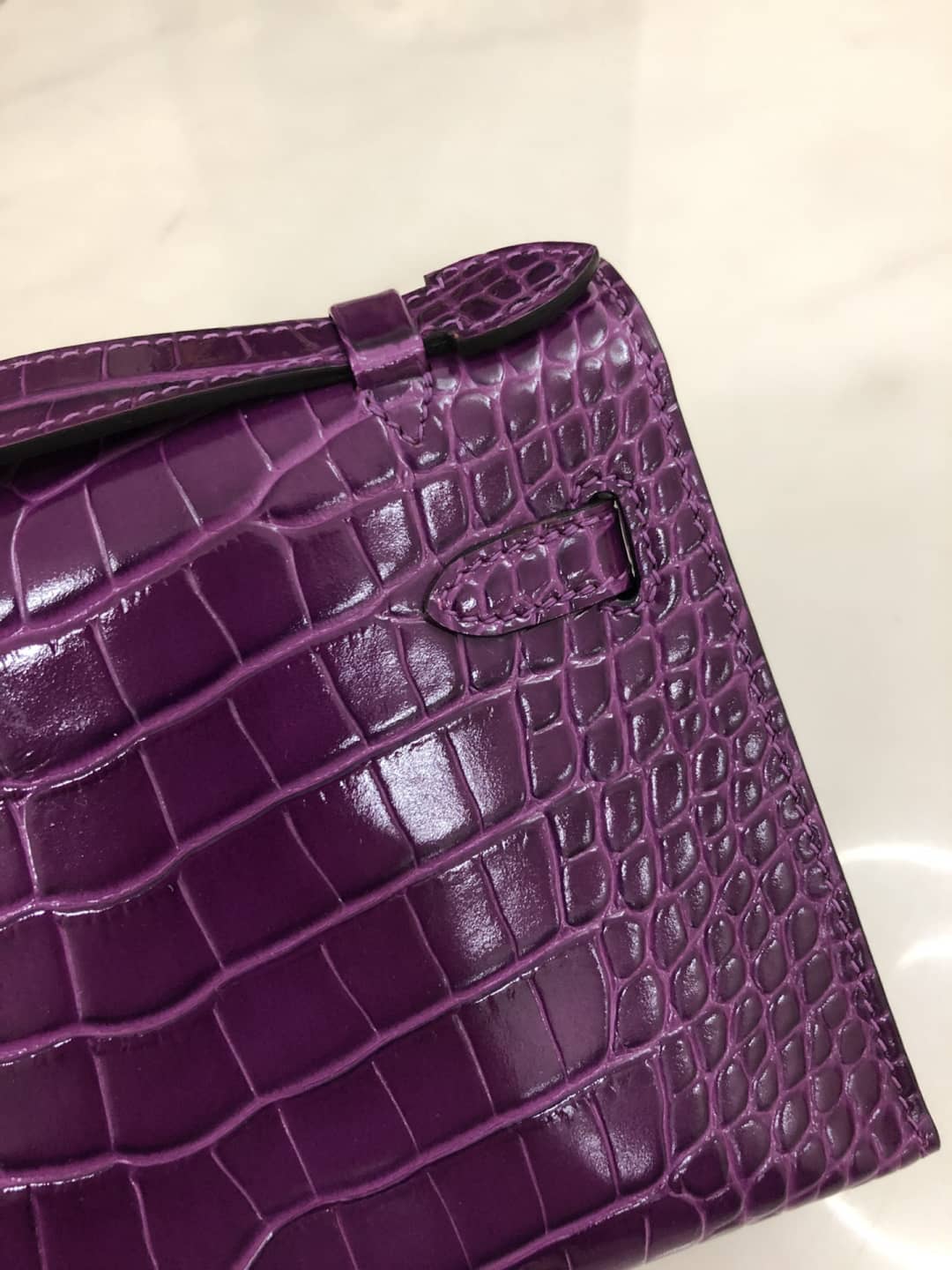 Hermes Kelly Dupe 22CM Crocodile Shiny Replica Bag