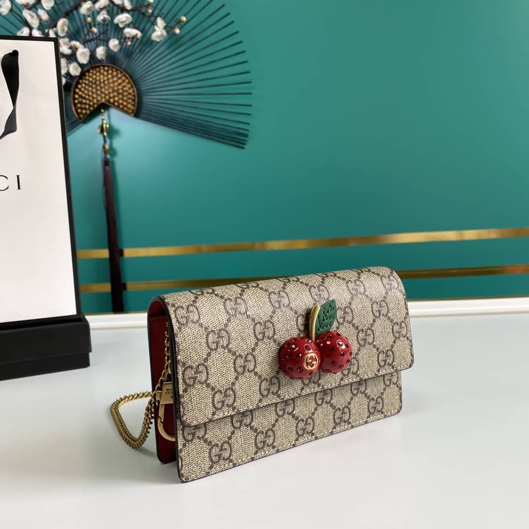 Gucci Supreme GG Mini Bag With Cherries Replica 481291