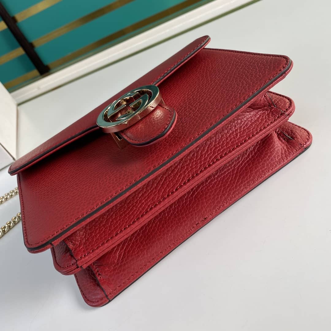 Gucci Interlocking Leather Chain Crossbody Bag Replica 510304
