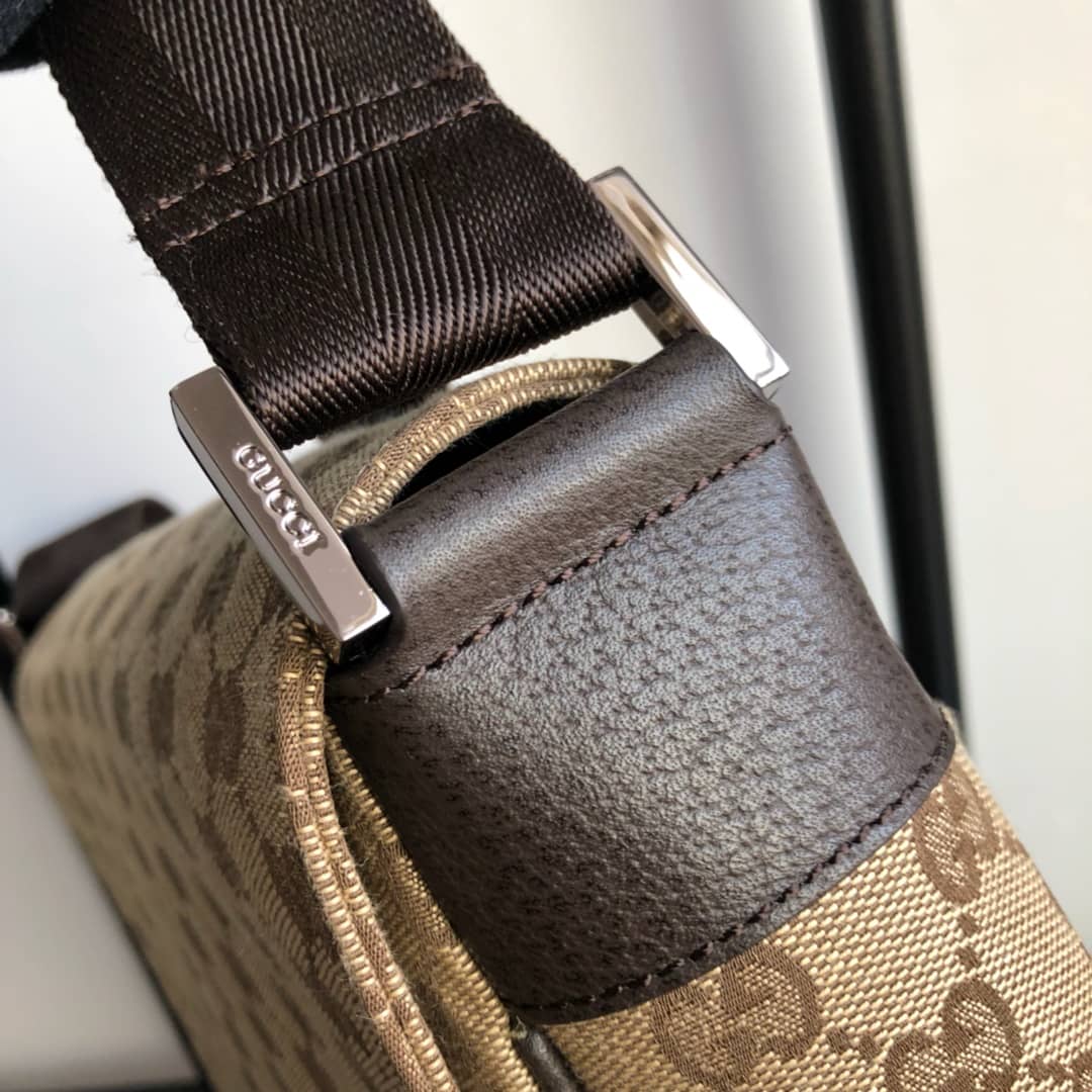 Gucci GG Canvas Messenger Bag Replica Brown 146236