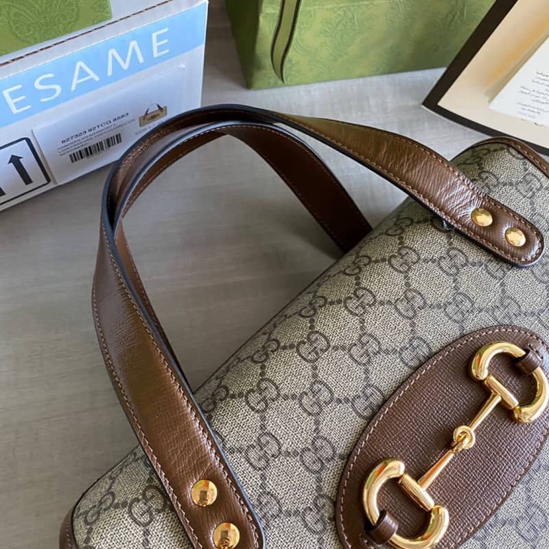 Gucci Horsebit Bag Dupe 1955 Small Top Handle Replica Bag Brown 627323