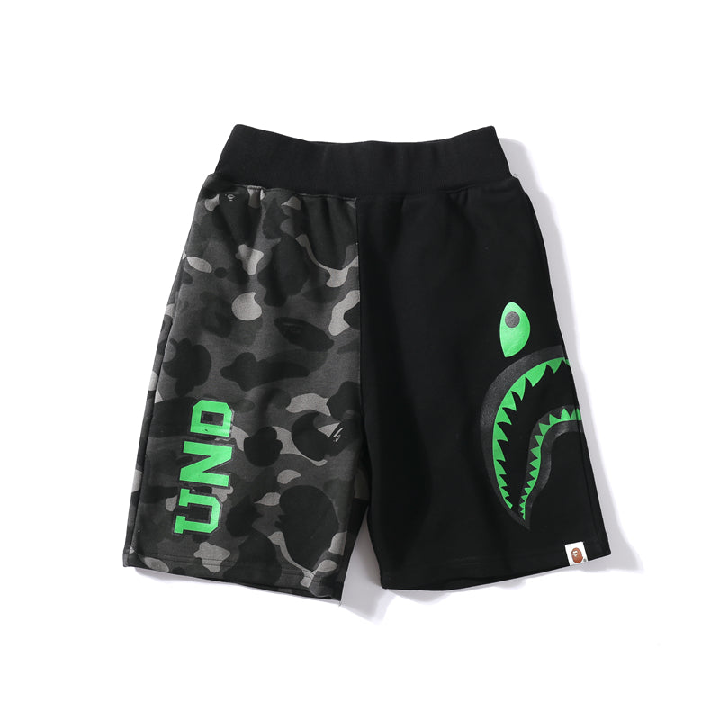 BAPE x Undefeated Shorts Shark Camo Green Pants HDCP8707