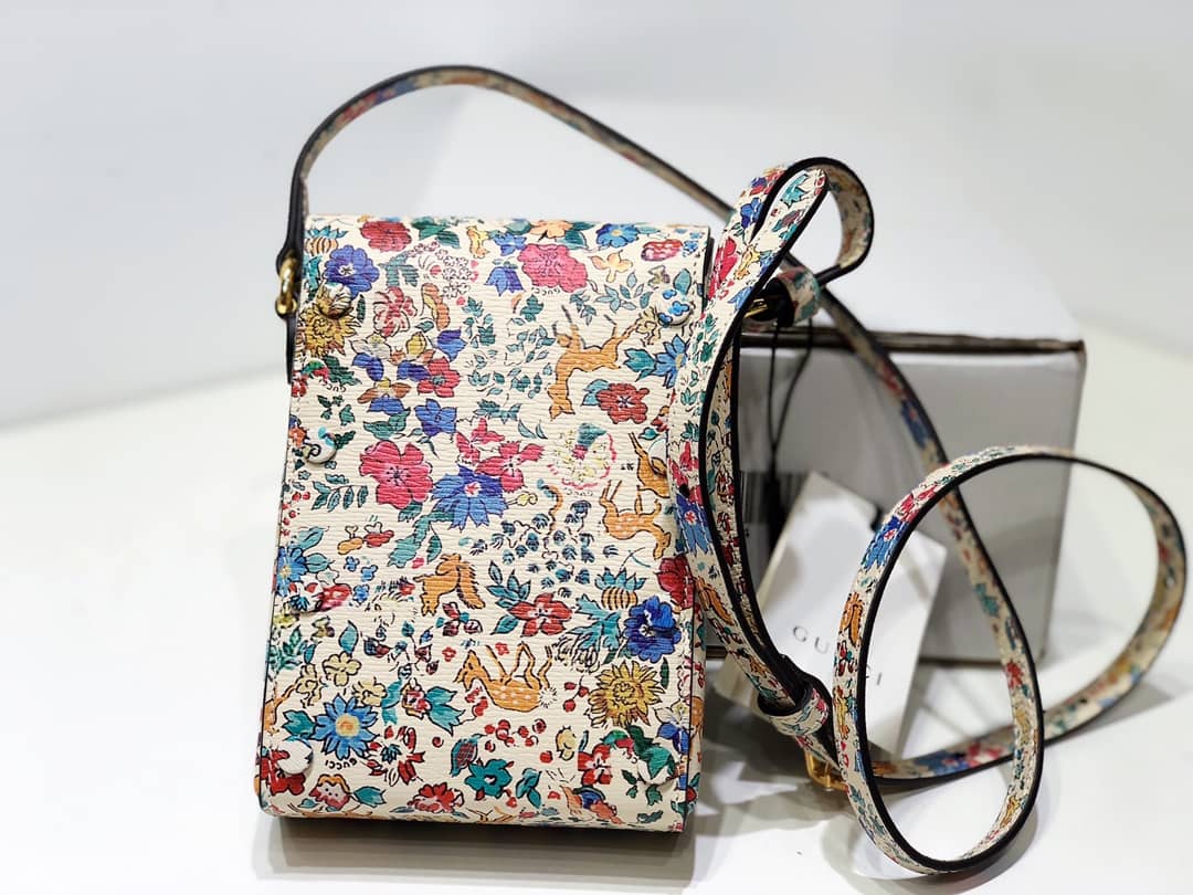 Gucci GG Denim Canvas Leather Phone Bag Replica 625625