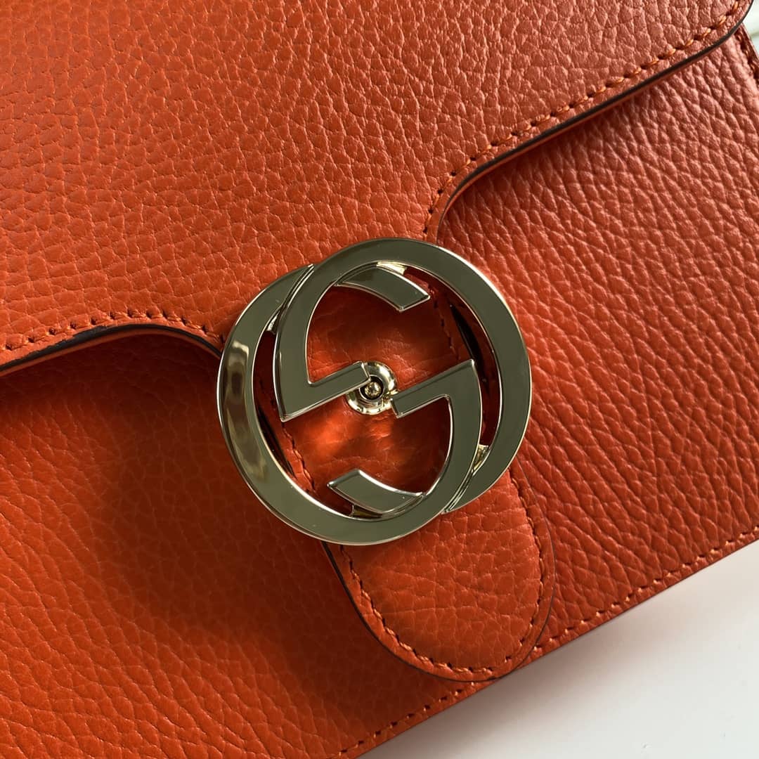 Gucci Interlocking Leather Chain Crossbody Bag Replica 510304