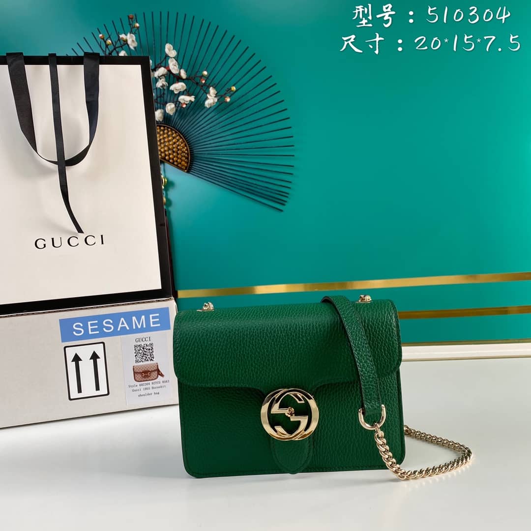 Gucci Interlocking Leather Chain Crossbody Bag Replica 510304