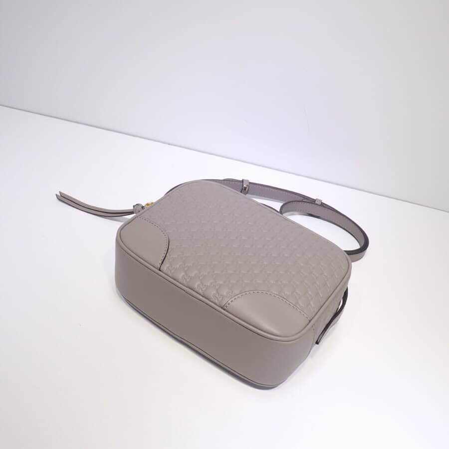 Gucci Bree Guccissima GG Leather Canvas Camera Bag Replica Gray 449413