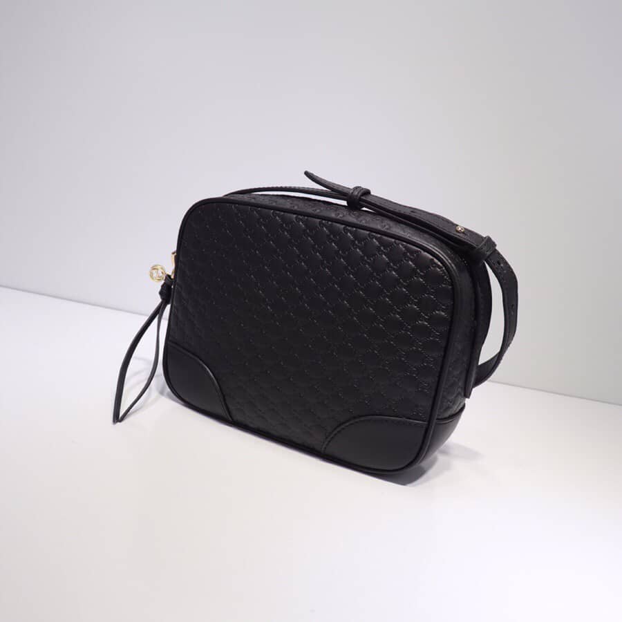 Gucci Bree Guccissima GG Leather Canvas Camera Bag Replica Black 449413