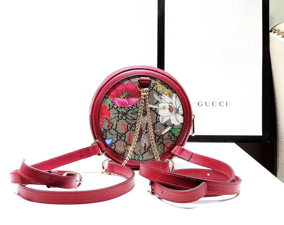 Gucci Ophidia GG Flora Mini Replica Backpack Red 598661