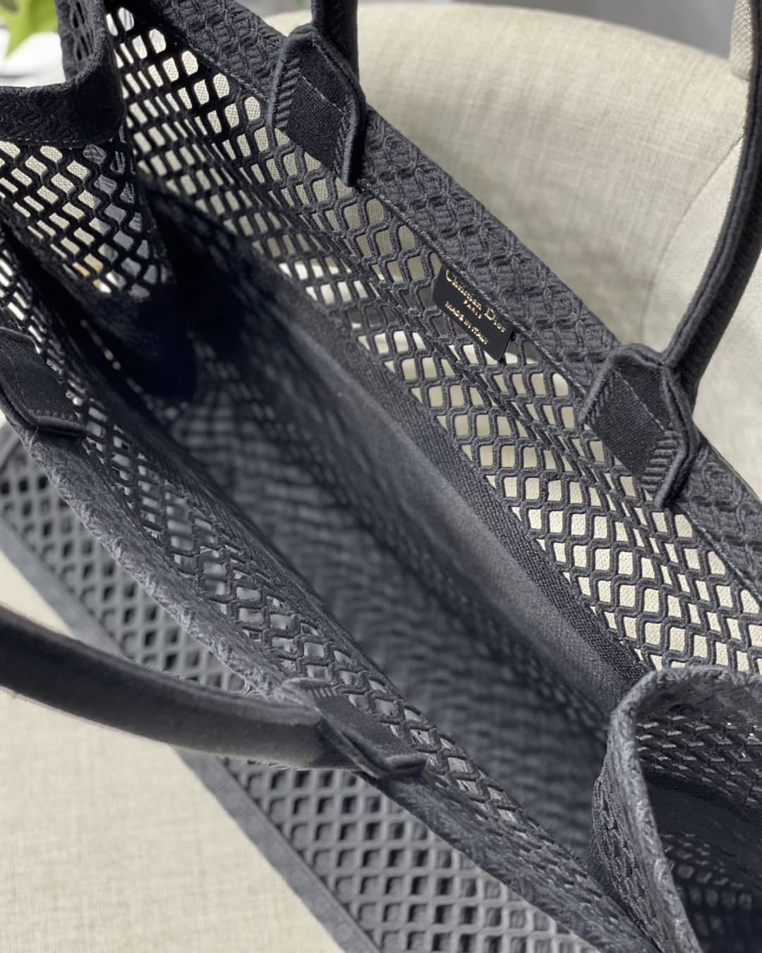 Christian Dior Mesh Book Tote Bag