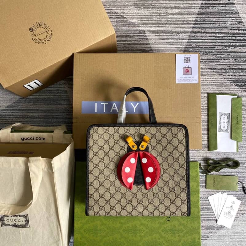 Gucci Children Ladybug GG Supreme Canvas Tote Replica 664083