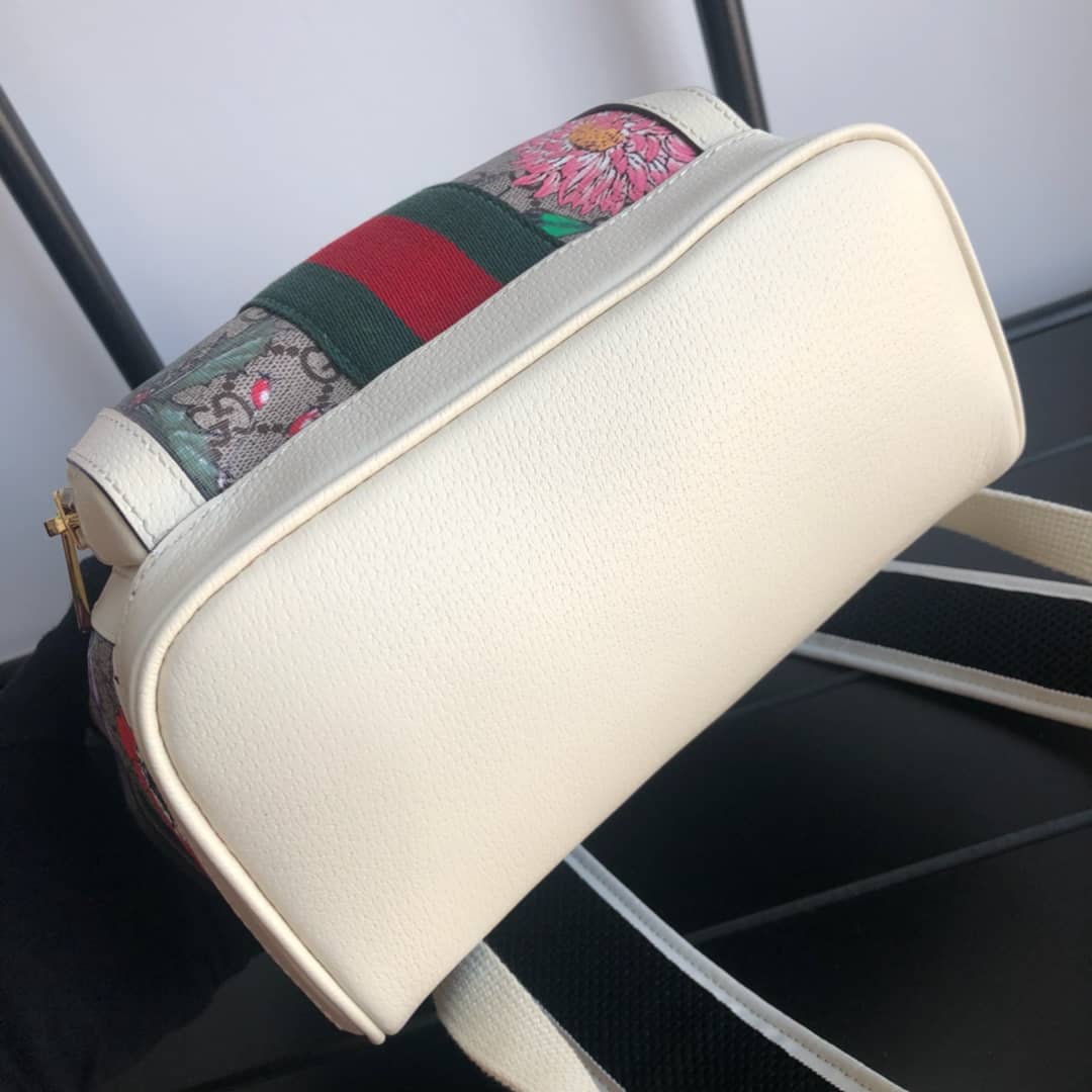 Gucci Ophidia Flora Small GG Supreme Canvas Replica Backpack Beige 547965