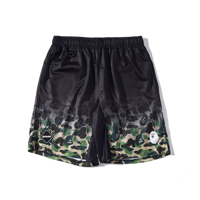 BAPE x FCRB APE Shorts Camo Black White Pants HDCP8706