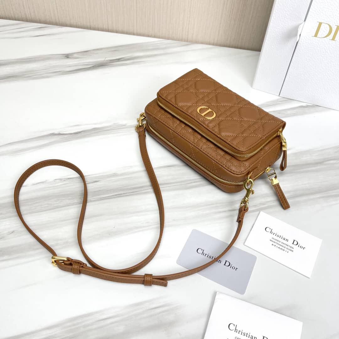 Christian Dior Caro Double Calfskin Pouch