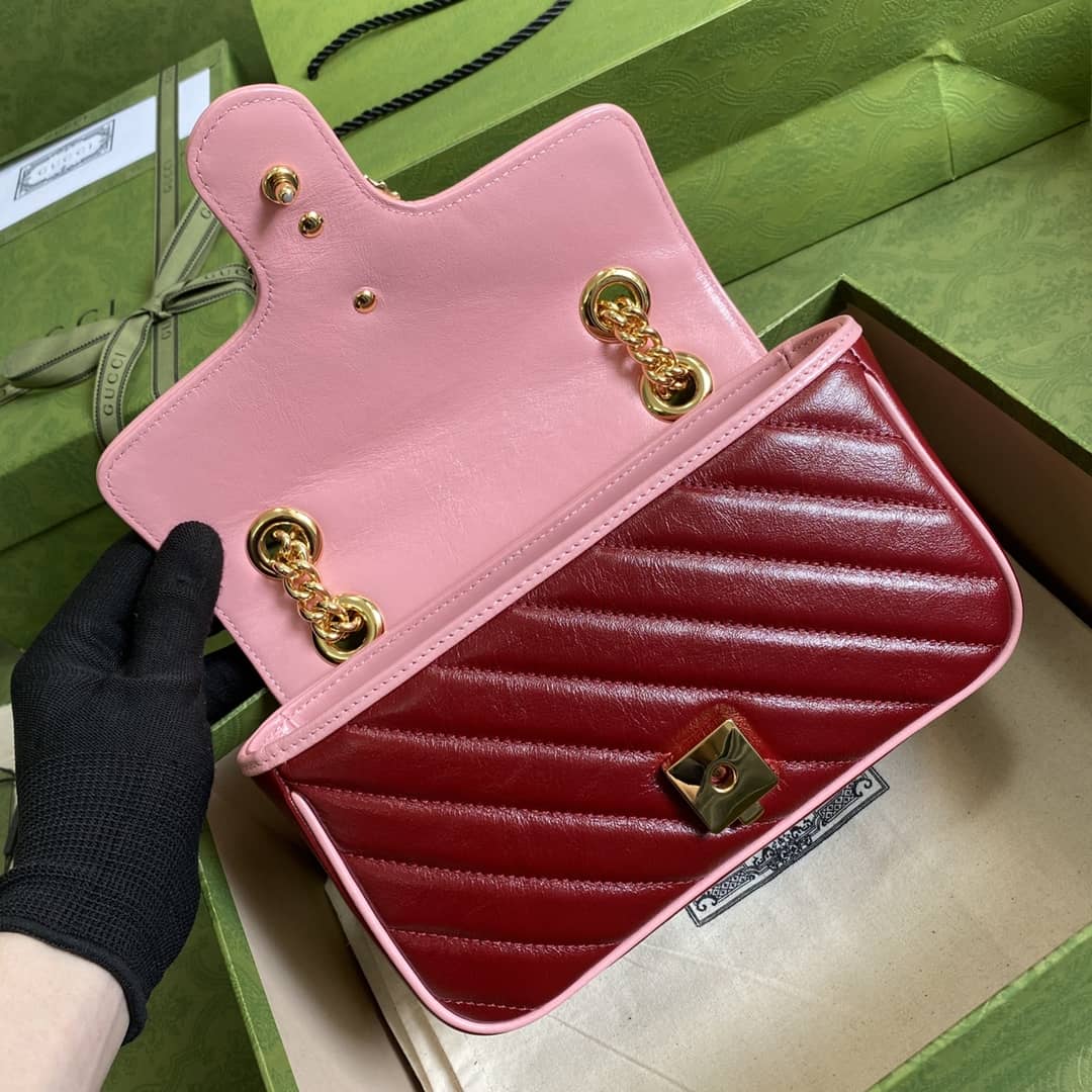 Gucci Marmont GG Matelasse Leather Mini Shoulder Bag Replica 446744