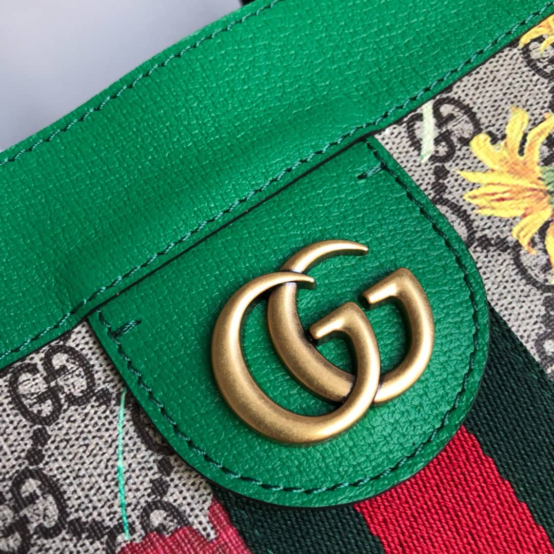 Gucci Ophidia Web Soft GG Supreme Tote Replica Green 547947