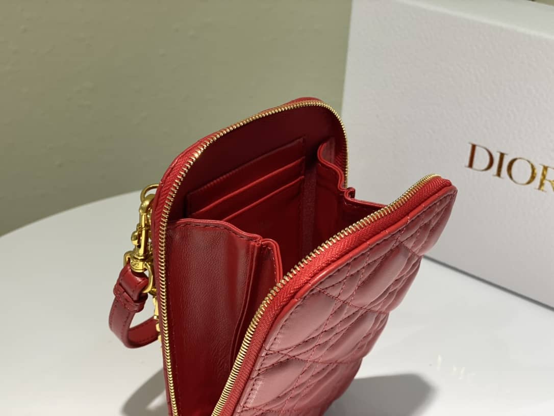 Lady Dior Dupe Lambskin 18CM Phone Holder