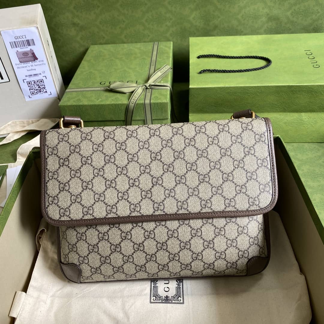 Gucci Supreme GG Cat Head Leather Messenger Bag Replica 495654
