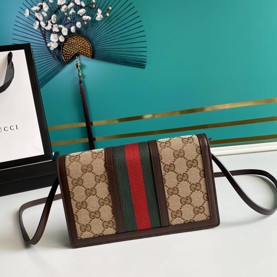 Gucci GG Crossbody Bag Web Stripe Wallet Replica 409439