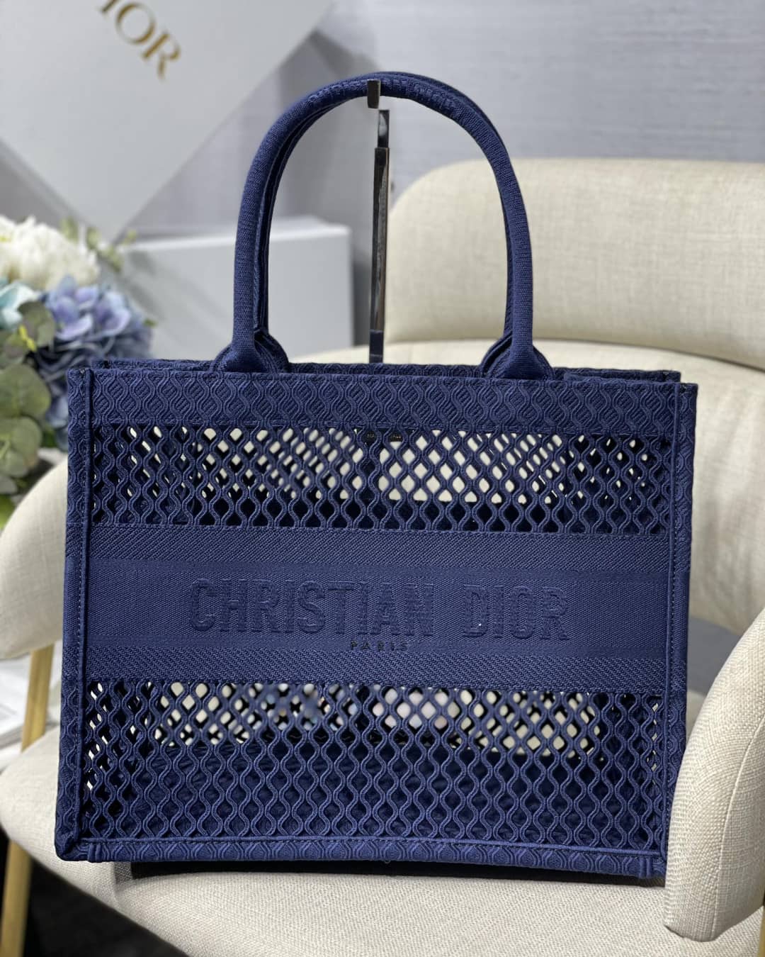 Christian Dior Mesh Book Tote Bag