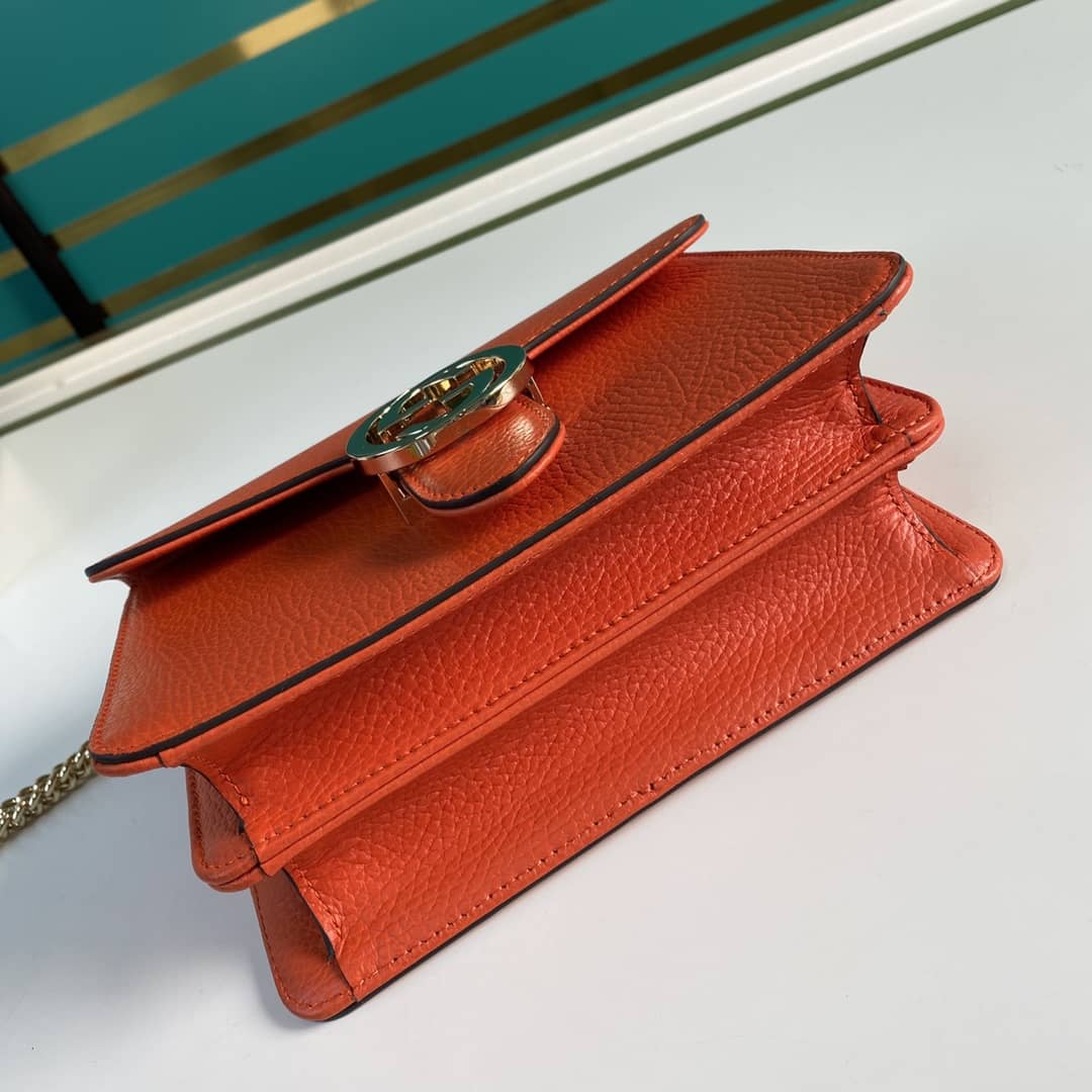 Gucci Interlocking Leather Chain Crossbody Bag Replica 510304
