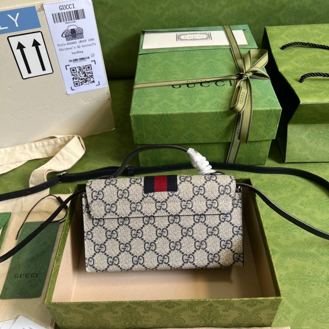 Gucci Crossbody Dupe Padlock Mini GG Supreme Canvas Top Handle 652683