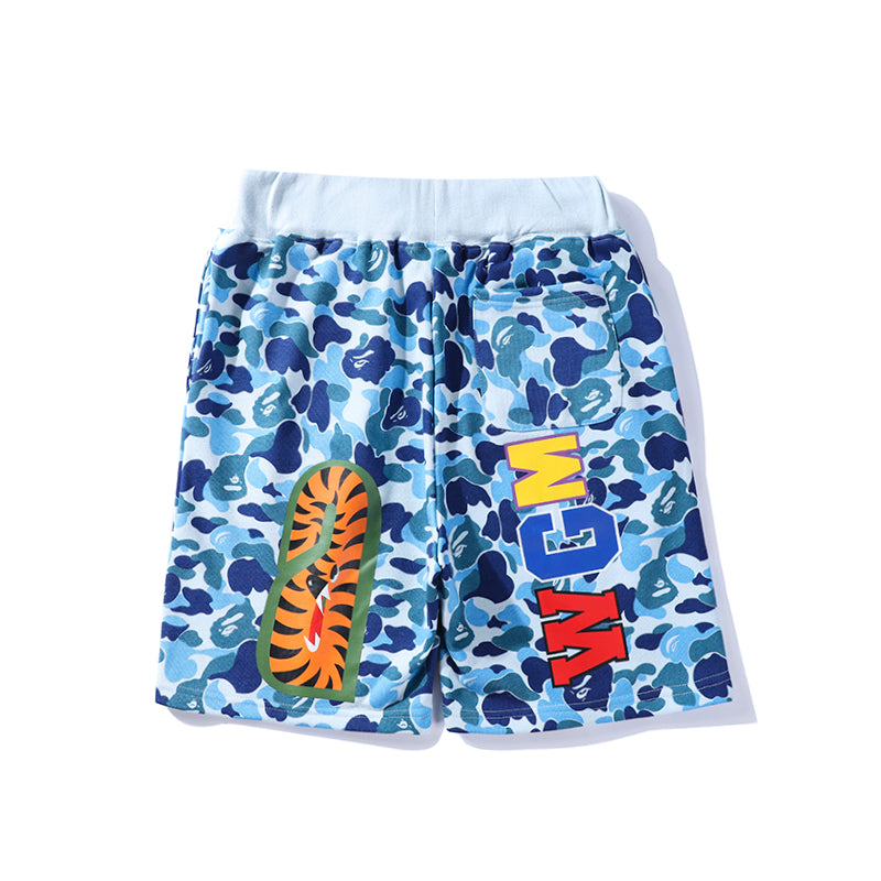 BAPE APE Shorts Shark Camo Blue Green Red Pants HDCP8669