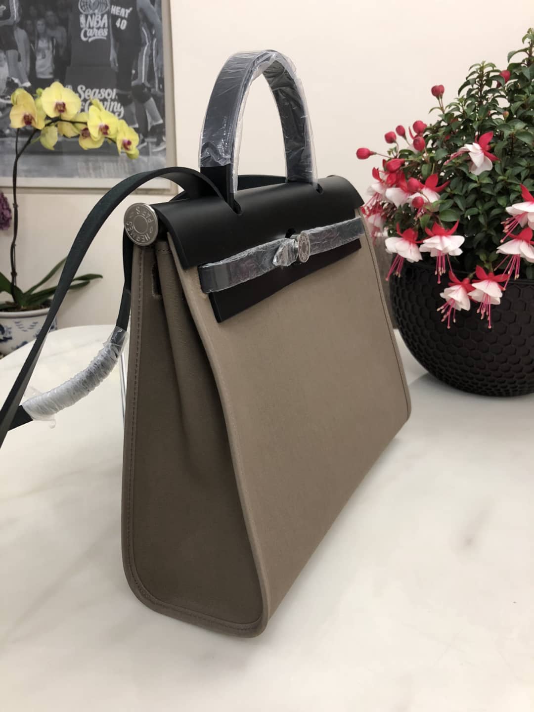 Hermes Bag Replica 31 Canvas Leather HerBag