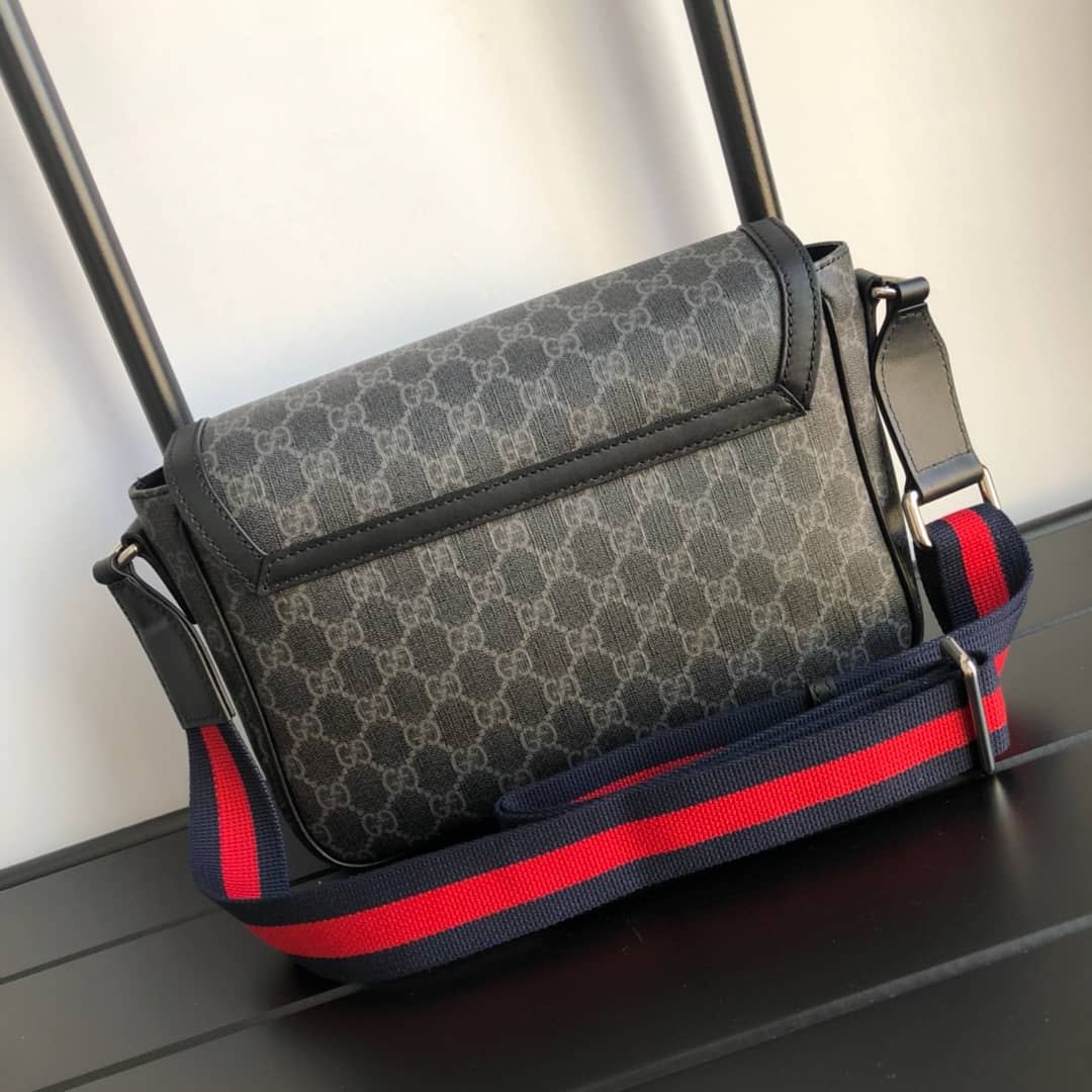 Gucci GG Guccissima Medium Canvas Crossbody Bag Replica Black 449172