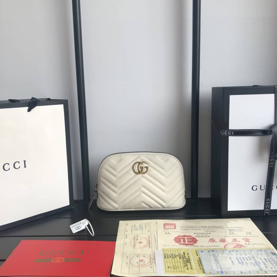 Gucci GG Marmont Quilted Vanity Bag Replica White 625690