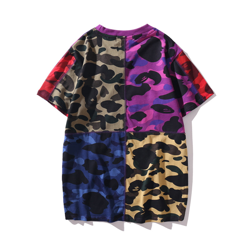 Bape Camo Color Matching Cotton T Shirt 1517