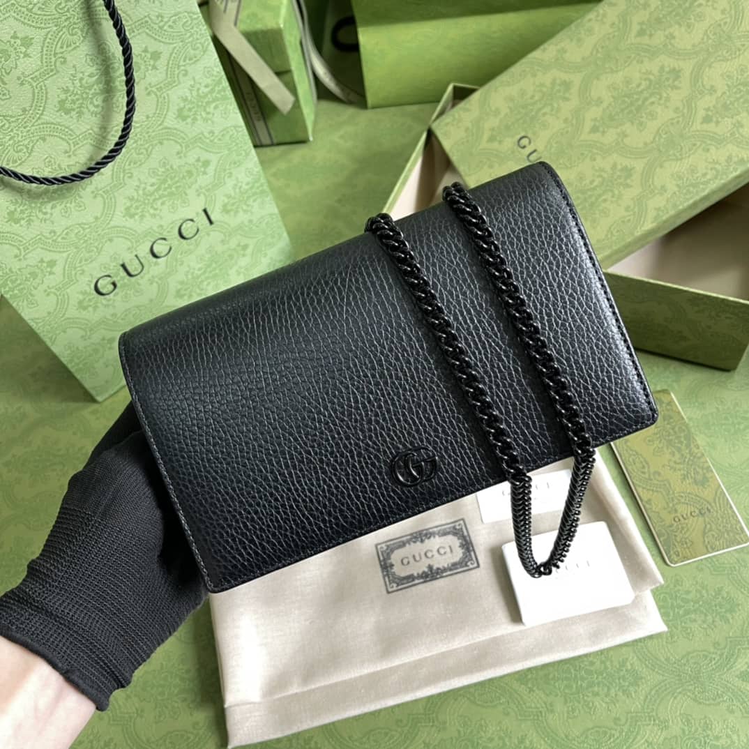 Gucci Marmont GG Leather Mini Chain Bag Replica 497985
