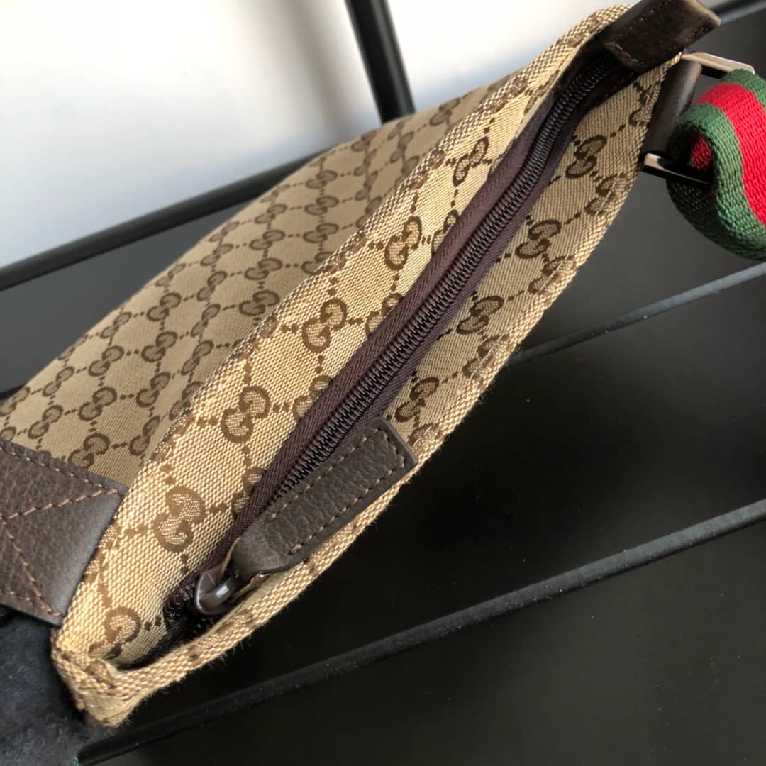Gucci GG Monogram Canvas Web Small Messenger Bag Replica 146309
