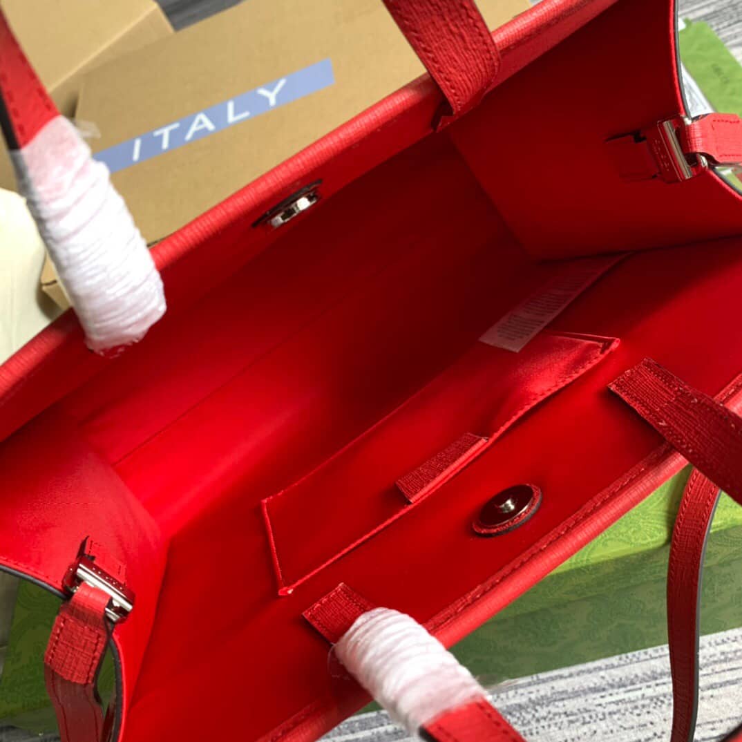 Gucci Supreme Canvas Children Yuko Higuchi Tote Replica Red 630542