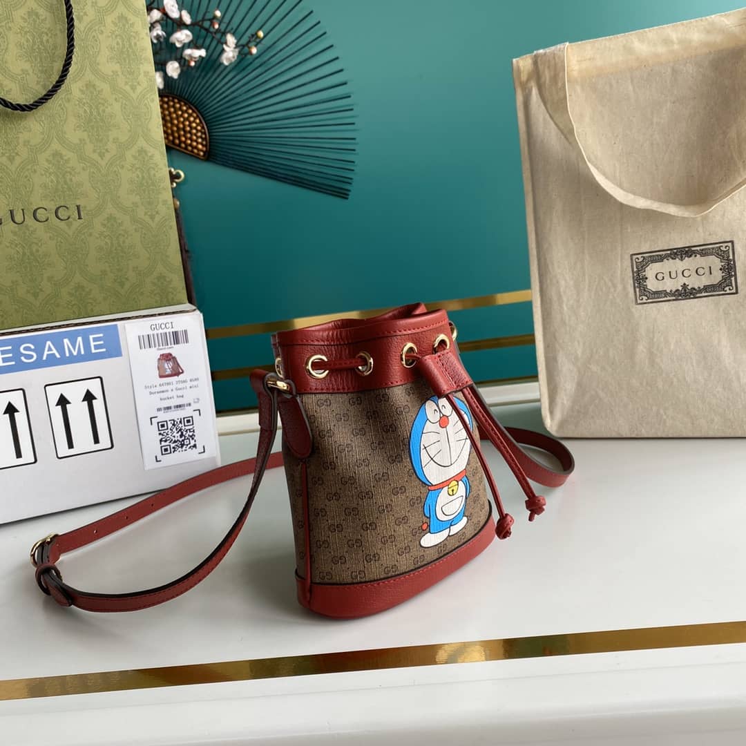 Gucci Doraemon X Gucci Mini Bucket Bag Replica 647801