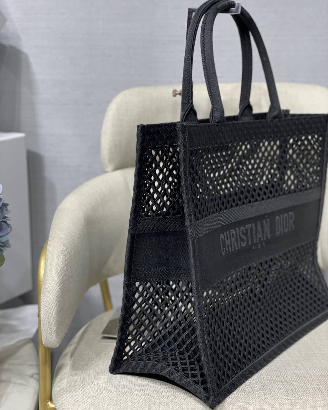 Christian Dior Mesh Book Tote Bag