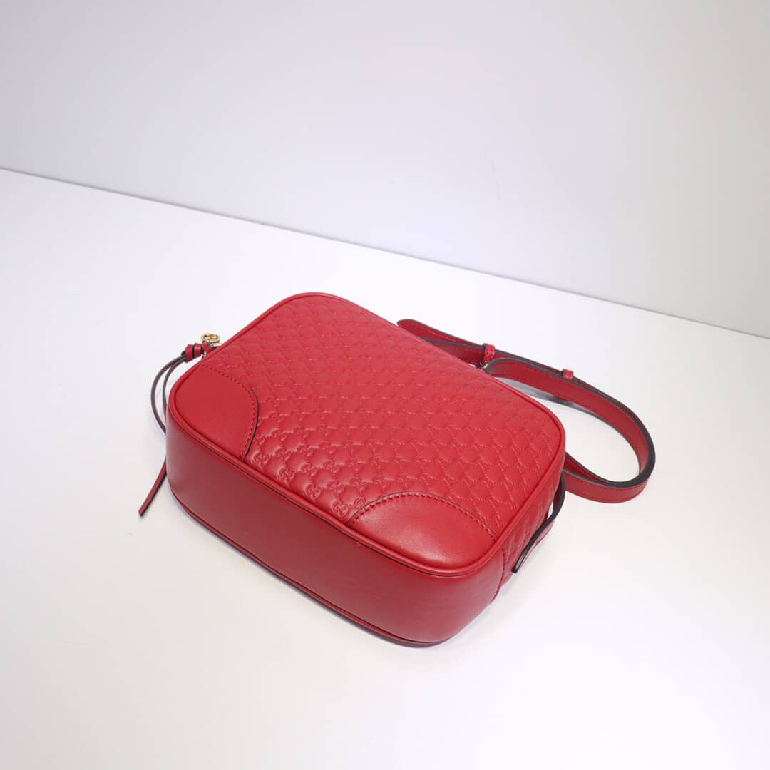 Gucci Bree Guccissima GG Leather Canvas Camera Bag Replica Red 449413
