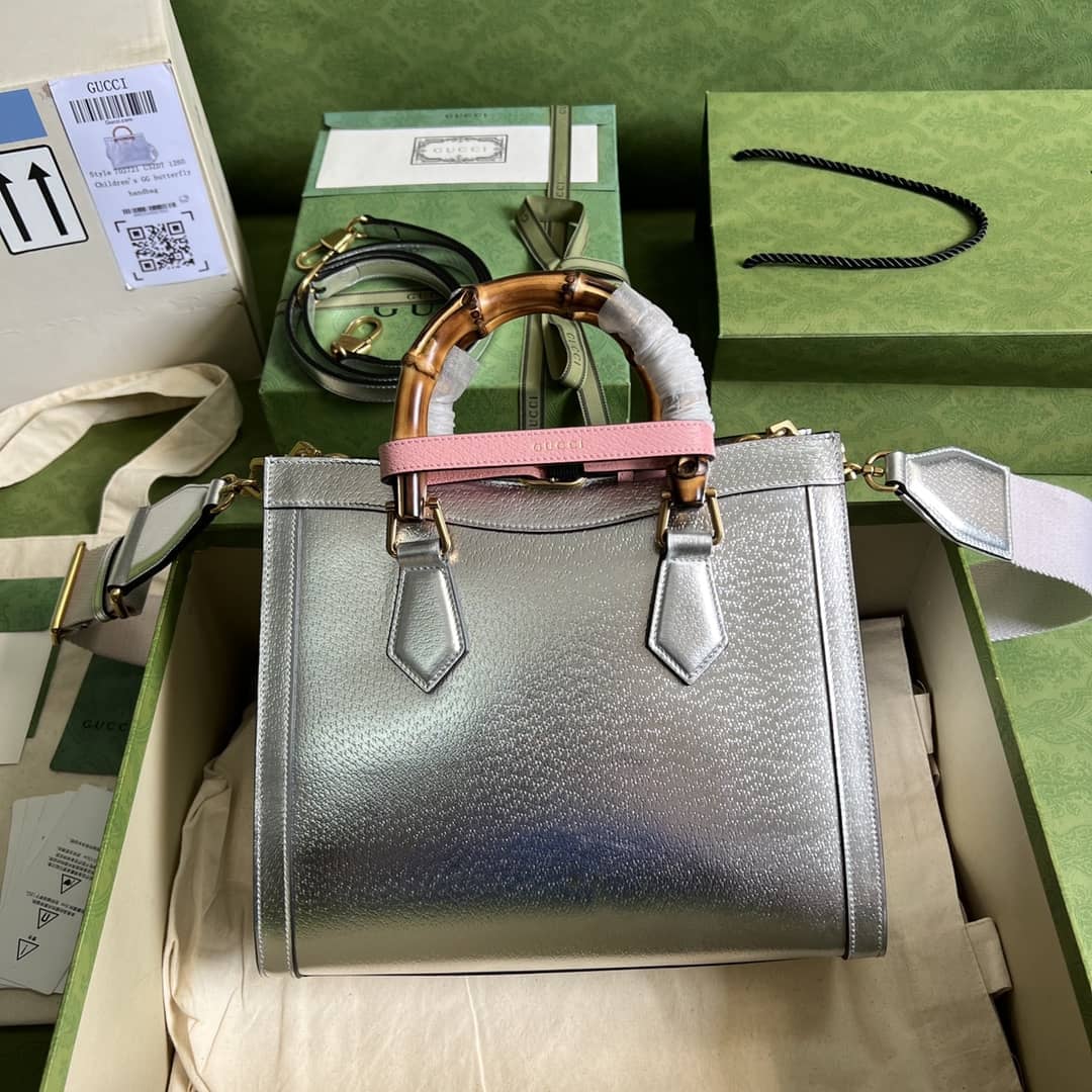 Gucci Diana Small Tote Silver 702721 Replica Bag