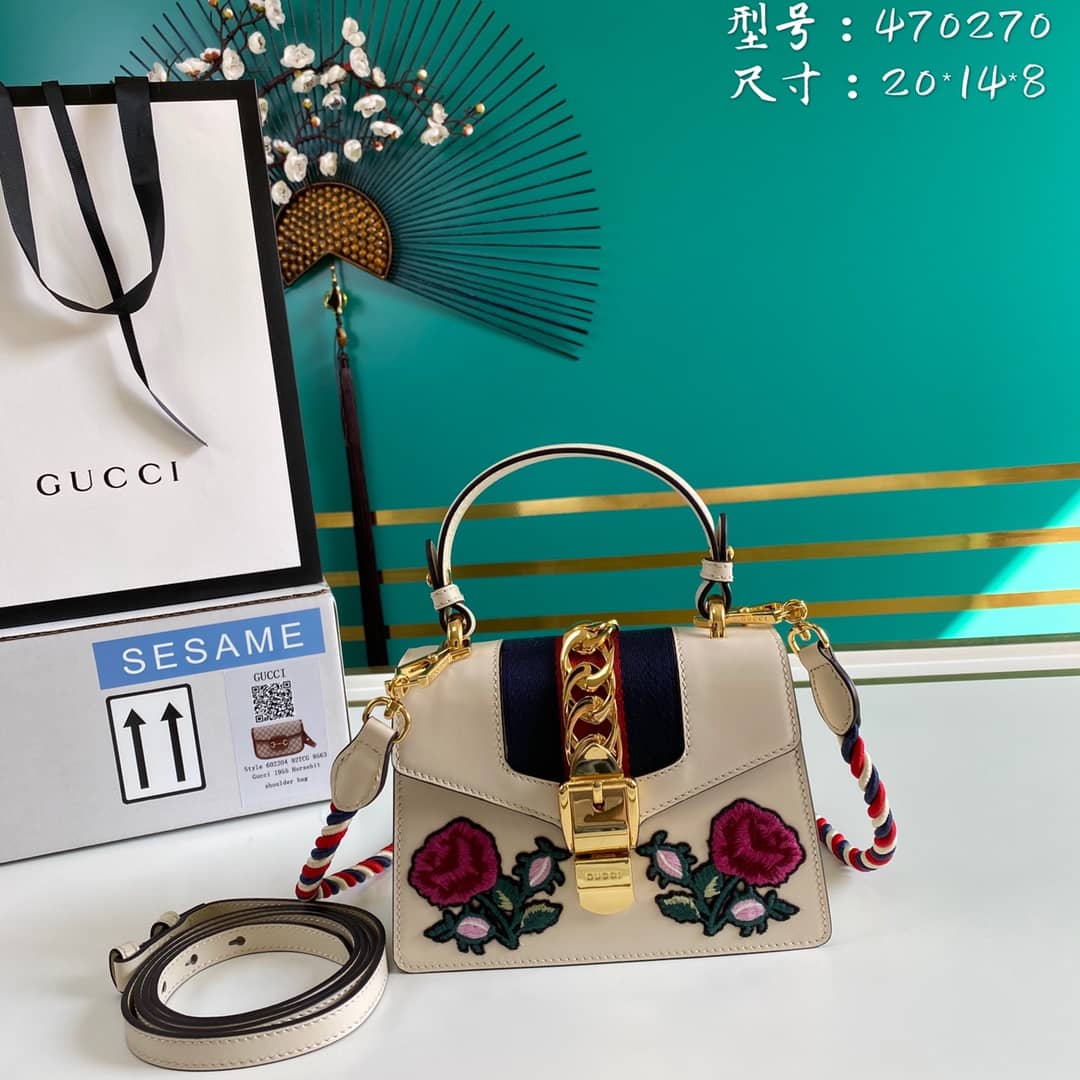 Gucci Womens Sylvie Leather Mini Bag Replica 470270
