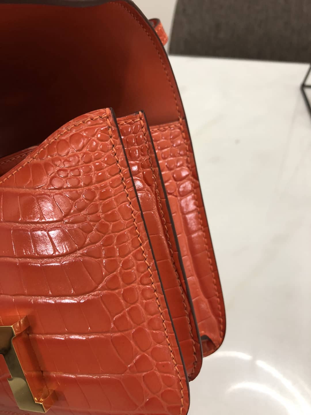Hermes Replica Constance 18CM Crocodile Shiny Bag