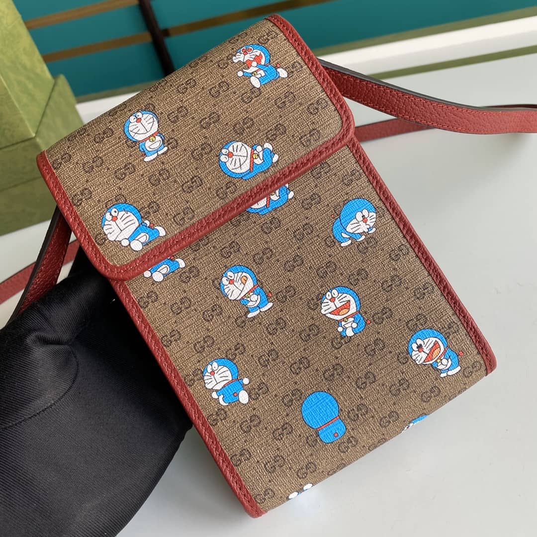 Gucci X Doraemon Mini Canvas Phone Bag Replica 647805