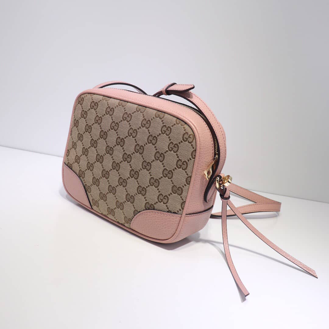 Gucci GG Canvas Messenger Bag Replica Pink 449172