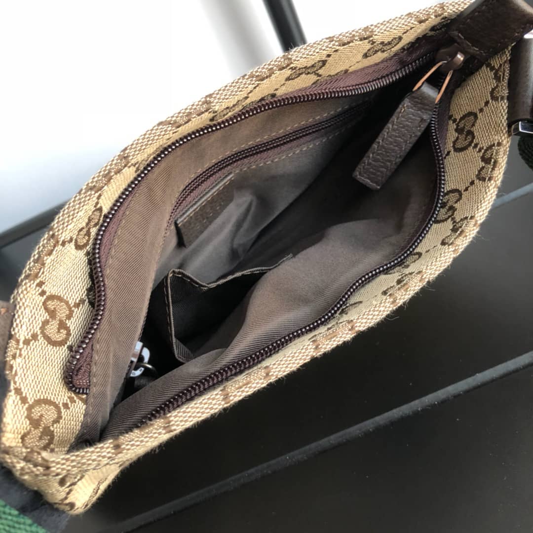 Gucci GG Monogram Canvas Web Small Messenger Bag Replica 146309
