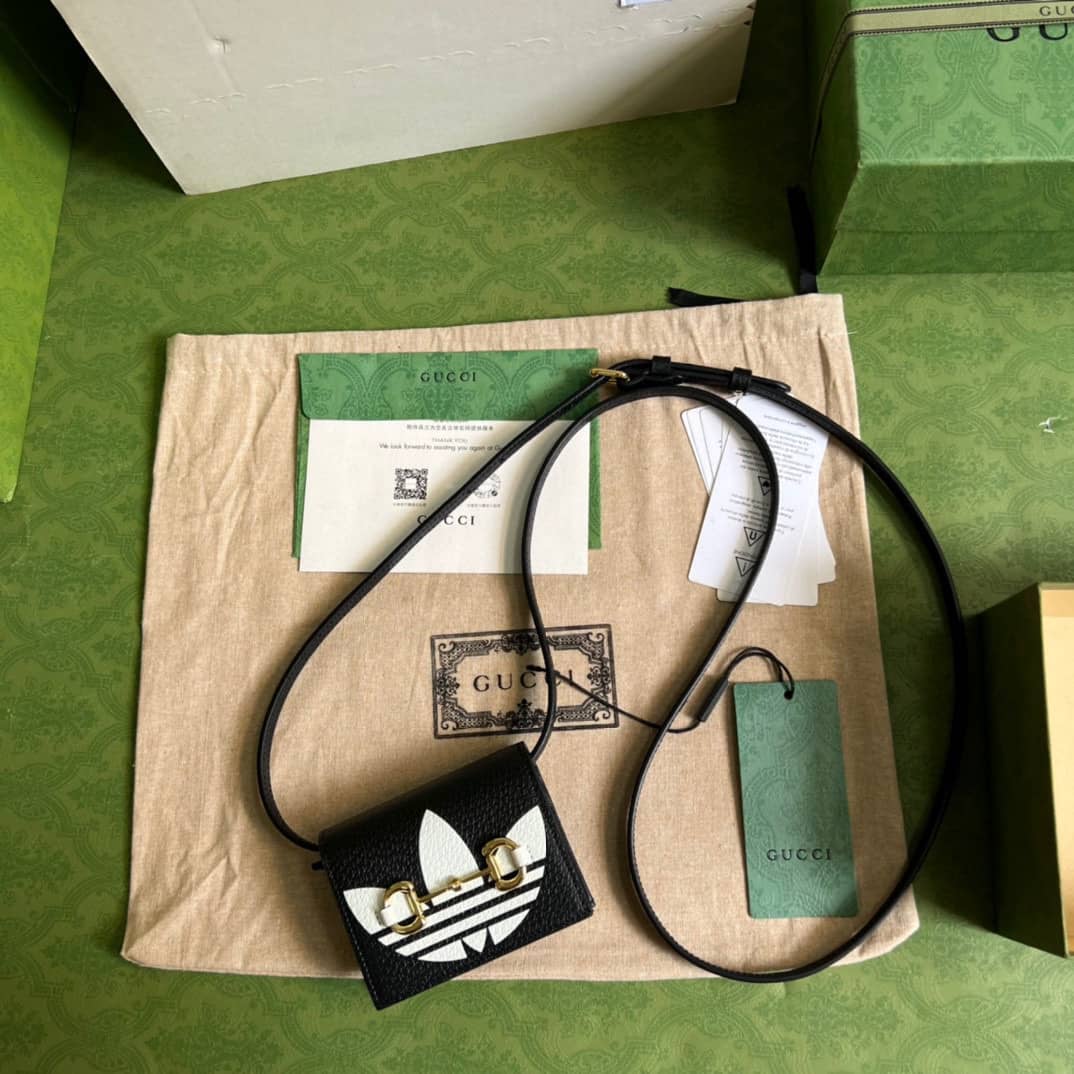 Adidas x Gucci Card Case With Horsebit 702248 Replica Crossbody Bag