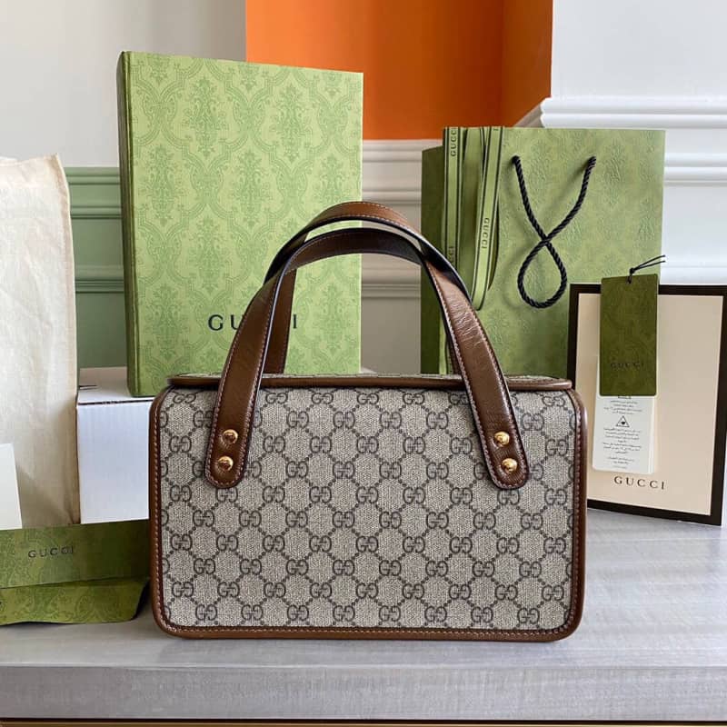Gucci Horsebit Bag Dupe 1955 Small Top Handle Replica Bag Brown 627323